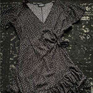 Polka dot wrap dress